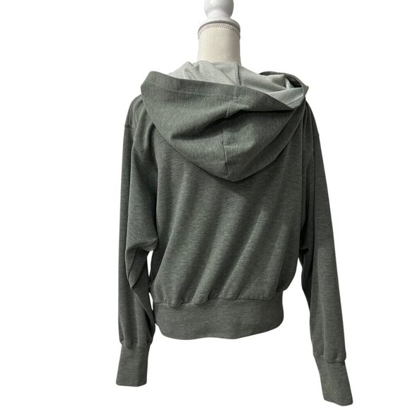 Evereve‎ Green Crochet Detail Pullover Hoodie Hooded Sweatshirt Size XS - Picture 6 of 10